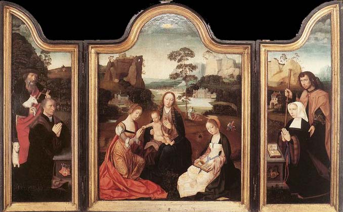 unknow artist Virgin and Child with St Catherine and St Barbara